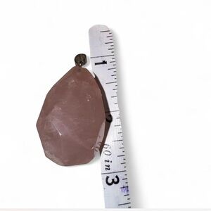 Faceted Rose Quartz Pendant Natural Crystal Gemstone Healing Jewelry